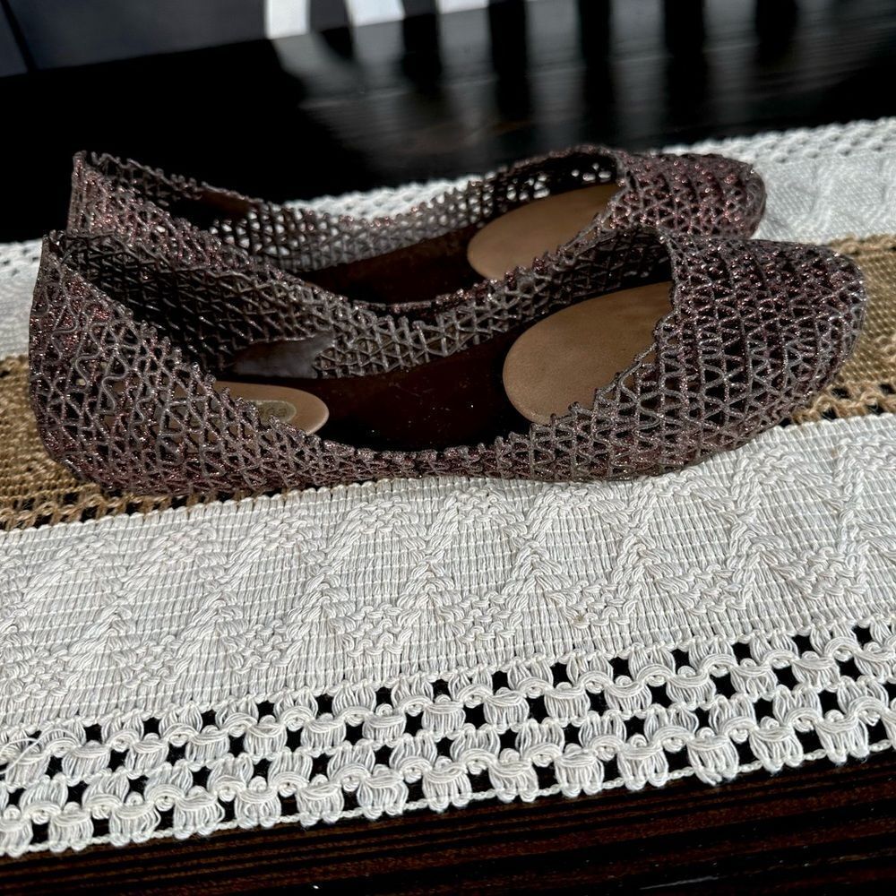 Melissa + Campana Brown Glitter Jelly Sandal Flat - Picture 5 of 7
